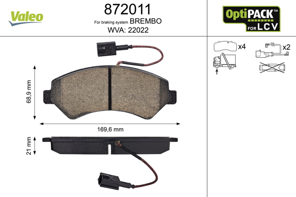 Brake Pad Set, disc brake (872011)