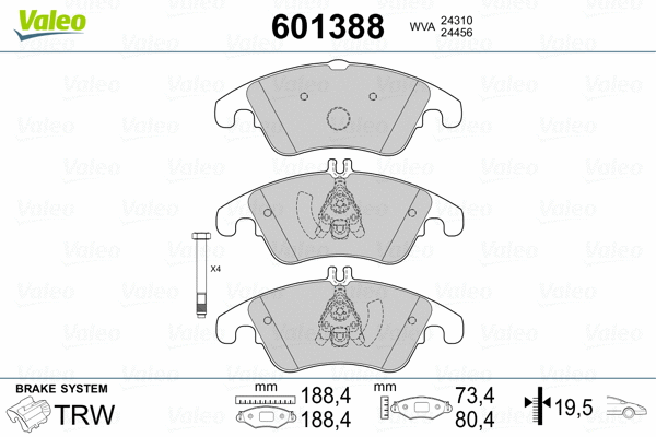 Brake Pad Set, disc brake (601388)