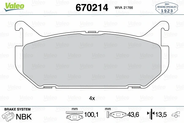 Brake Pad Set, disc brake (670214)