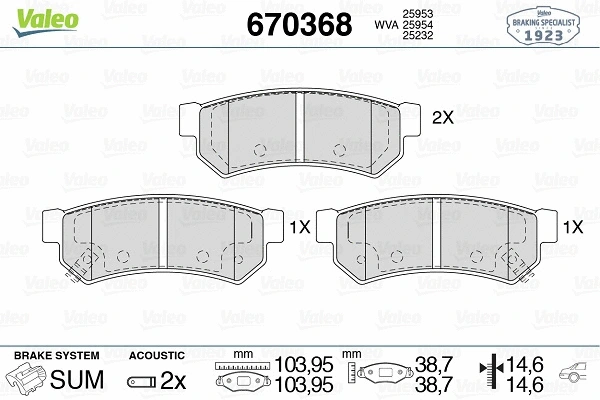 Brake Pad Set, disc brake (670368)