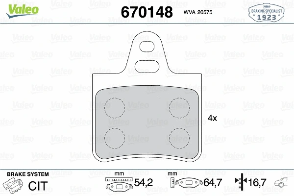Brake Pad Set, disc brake (670148)