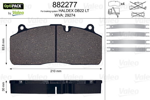 Brake Pad Set, disc brake (882277)