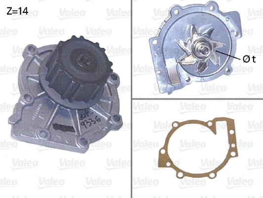 Water Pump, engine cooling (506853)