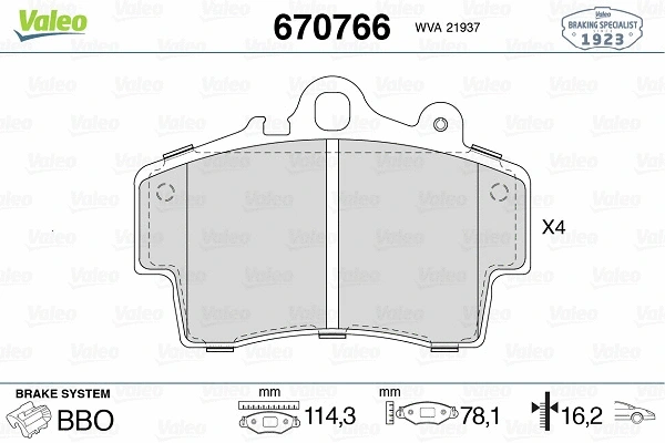Brake Pad Set, disc brake (670766)