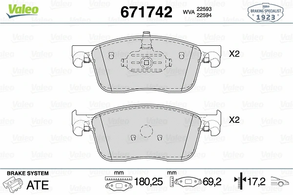 Brake Pad Set, disc brake (671742)
