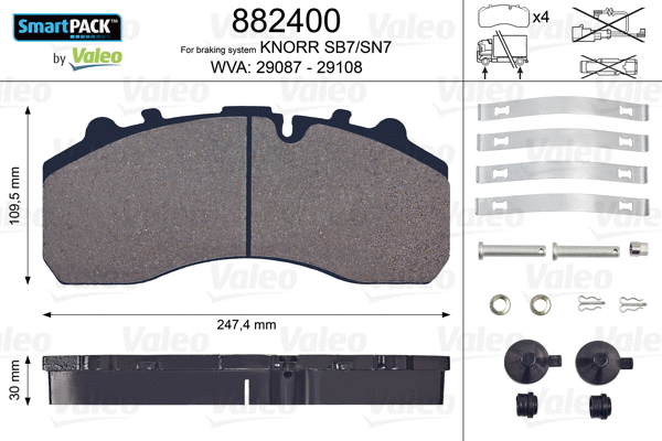 Brake Pad Set, disc brake (882400)