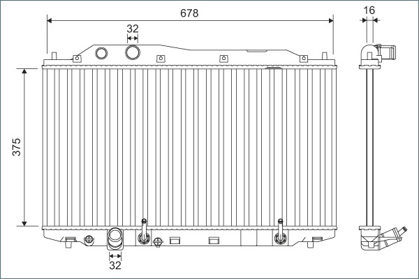 Radiator, engine cooling (701135)