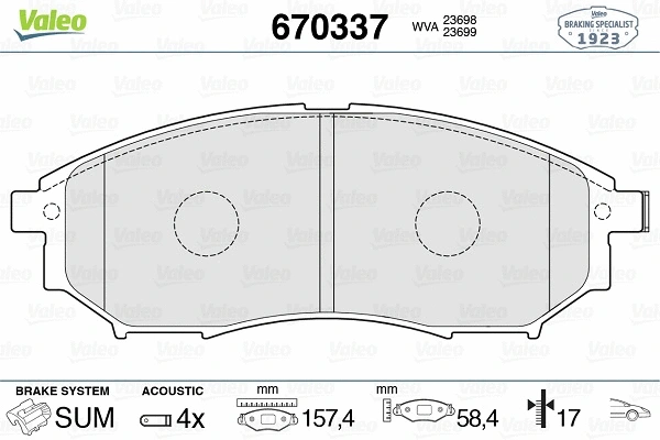 Brake Pad Set, disc brake (670337)
