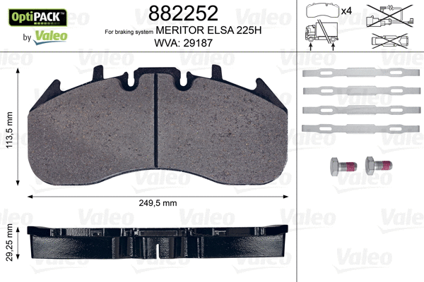 Brake Pad Set, disc brake (882252)