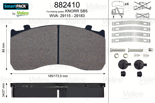 Brake Pad Set, disc brake (882410)