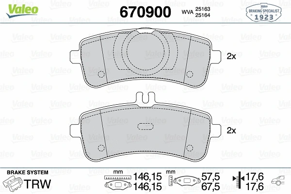 Brake Pad Set, disc brake (670900)