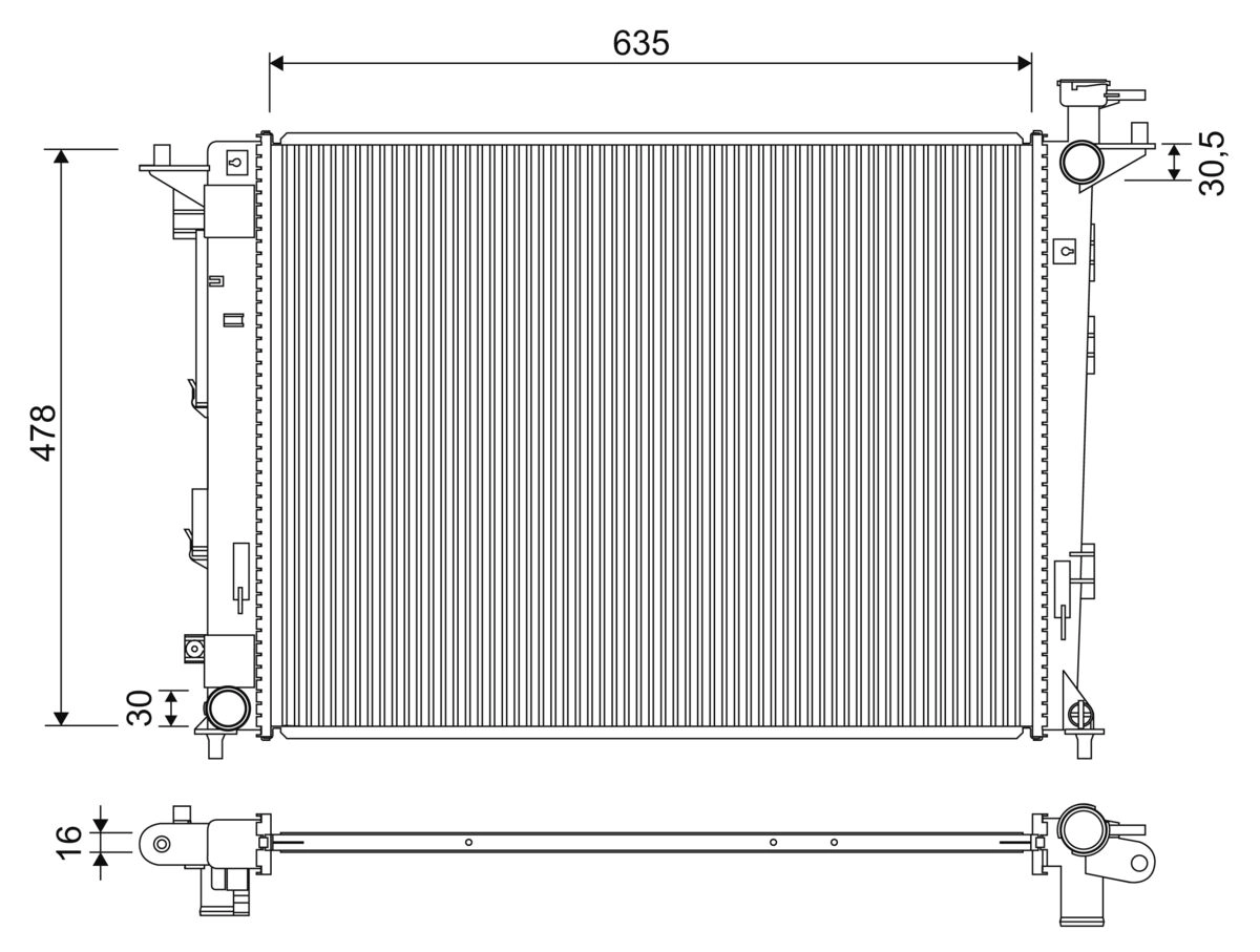Radiator, engine cooling (701326)