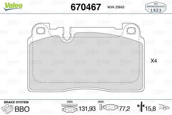 Brake Pad Set, disc brake (670467)