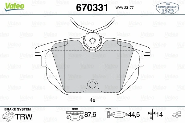 Brake Pad Set, disc brake (670331)