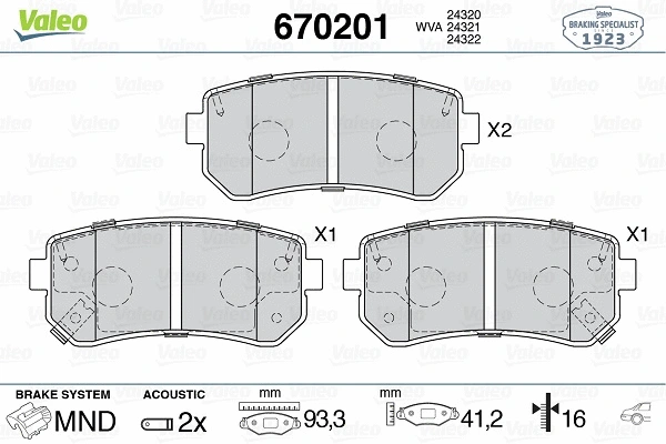 Brake Pad Set, disc brake (670201)