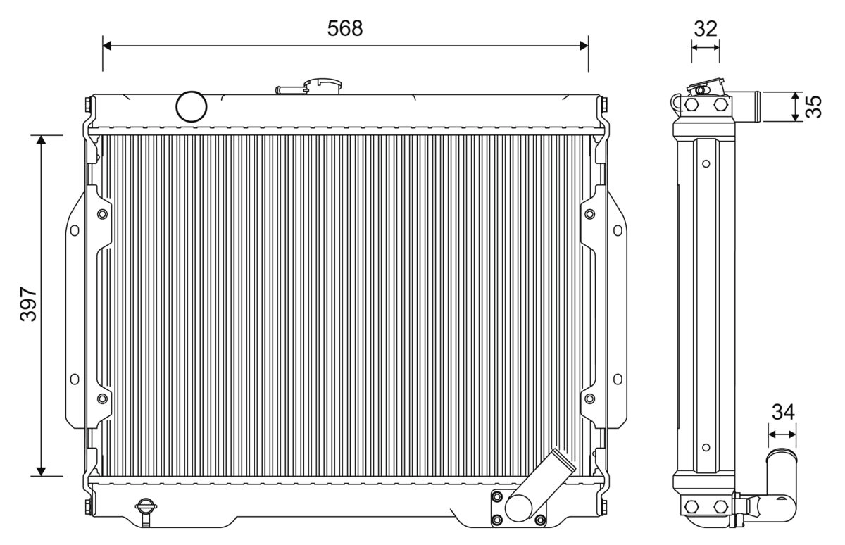 Radiator, engine cooling (701262)