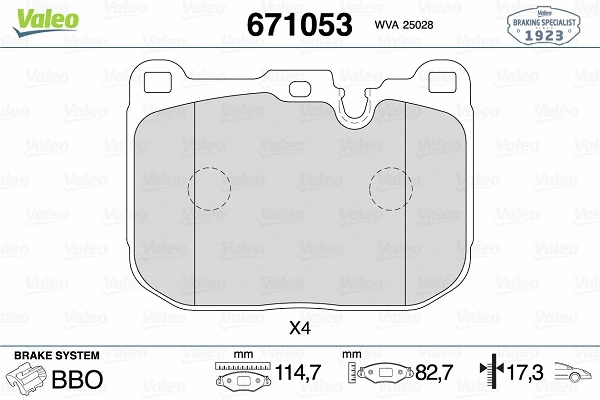 Brake Pad Set, disc brake (671053)