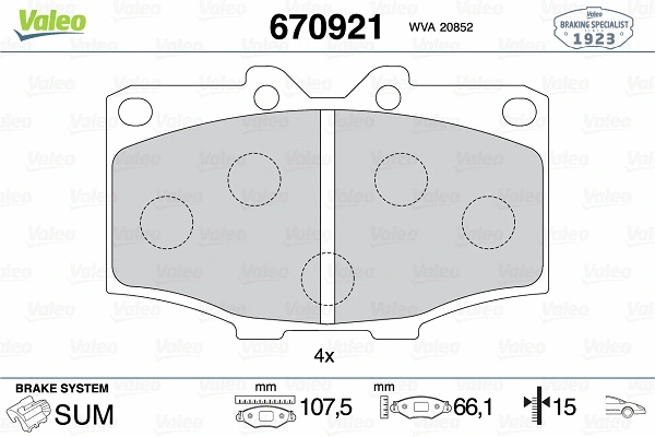 Brake Pad Set, disc brake (670921)