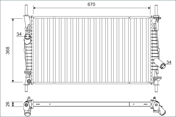 Radiator, engine cooling (701165)