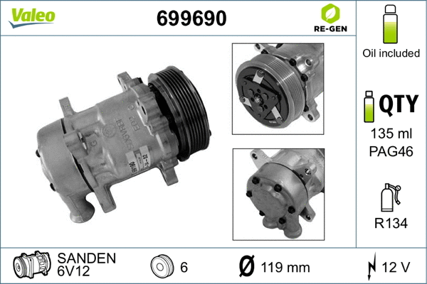 Compressor, air conditioning (699690)