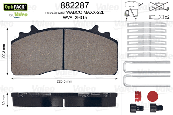 Brake Pad Set, disc brake (882287)