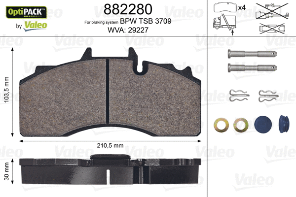 Brake Pad Set, disc brake (882280)