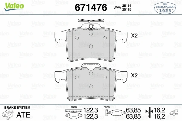 Brake Pad Set, disc brake (671476)