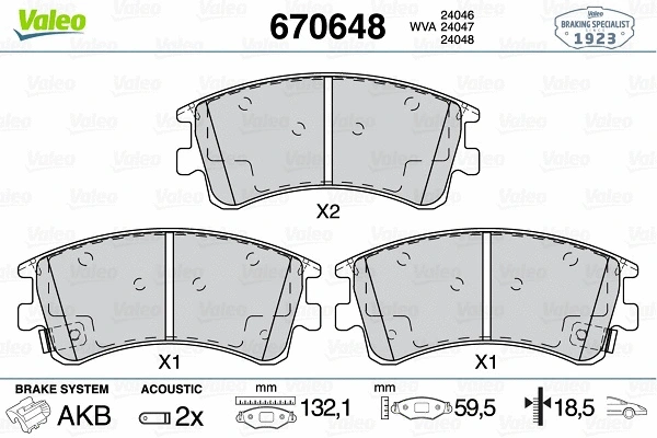 Brake Pad Set, disc brake (670648)