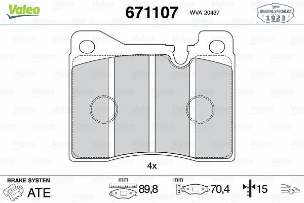 Brake Pad Set, disc brake (671107)