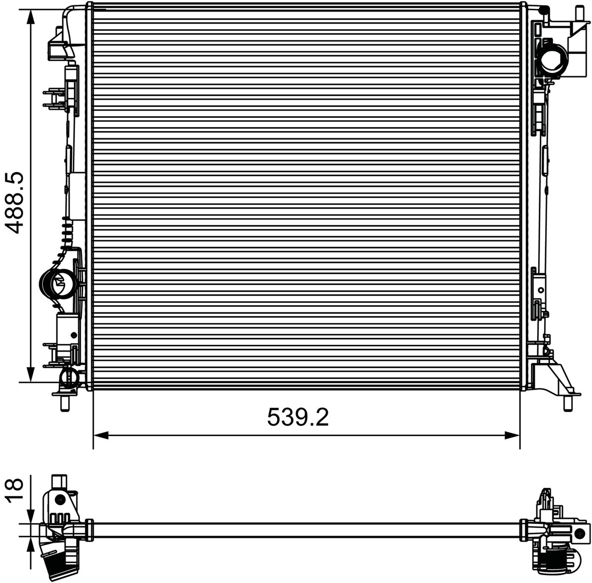 Radiator, engine cooling (735625)