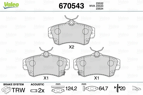 Brake Pad Set, disc brake (670543)