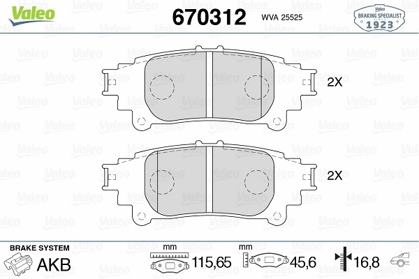 Brake Pad Set, disc brake (670312)
