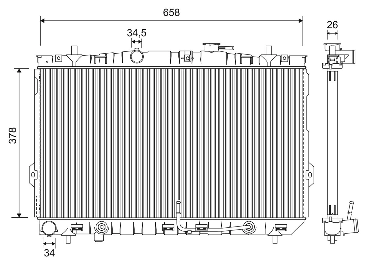 Radiator, engine cooling (701206)