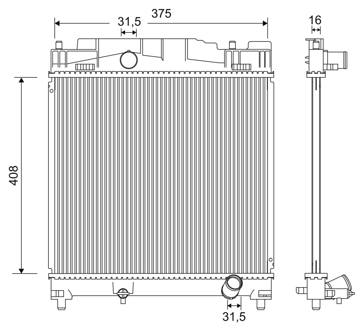 Radiator, engine cooling (701199)
