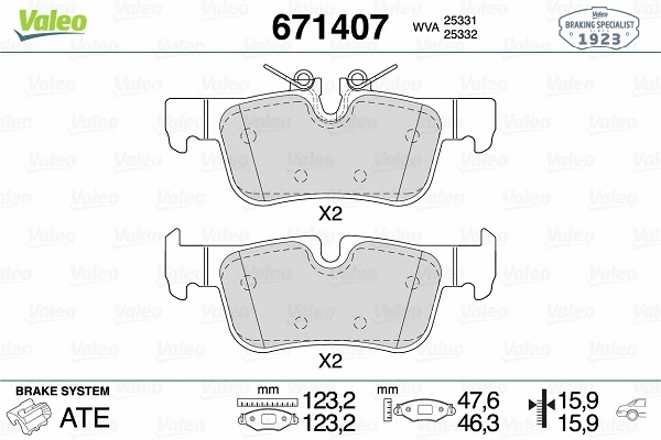 Brake Pad Set, disc brake (671407)