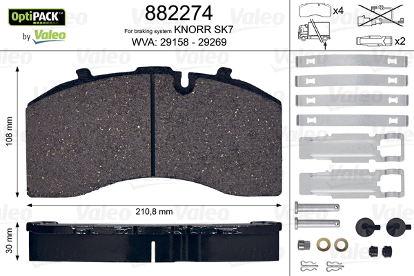 Brake Pad Set, disc brake (882274)