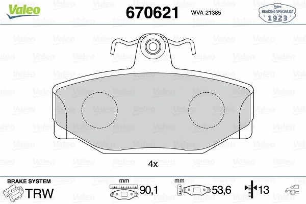 Brake Pad Set, disc brake (670621)