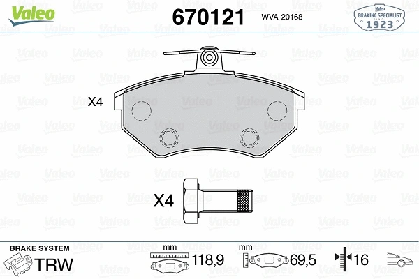 Brake Pad Set, disc brake (670121)