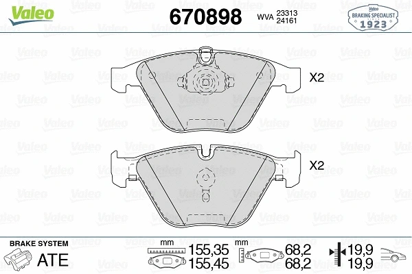 Brake Pad Set, disc brake (670898)