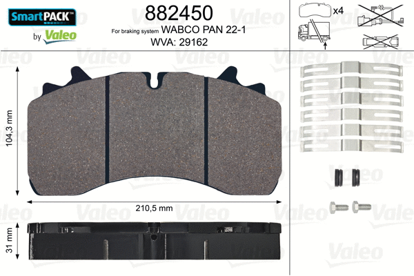 Brake Pad Set, disc brake (882450)