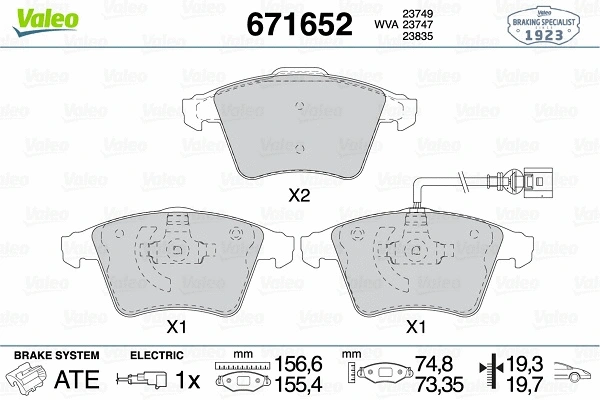Brake Pad Set, disc brake (671652)