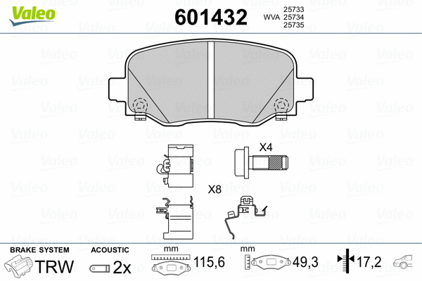 Brake Pad Set, disc brake (601432)