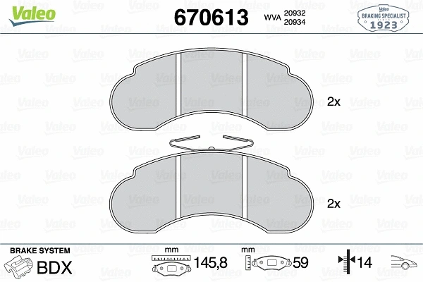 Brake Pad Set, disc brake (670613)