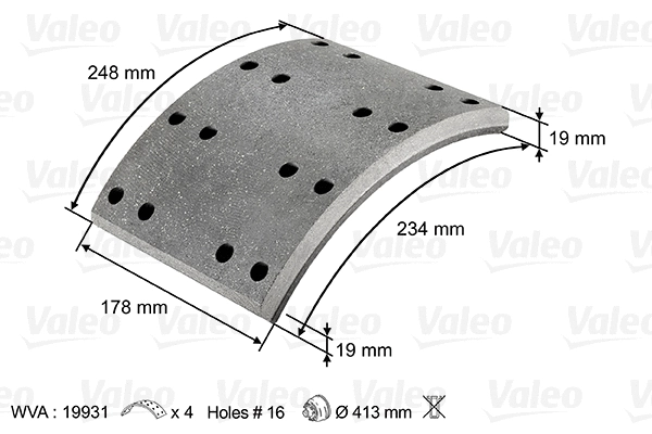 Brake Lining Kit, drum brake (219801)