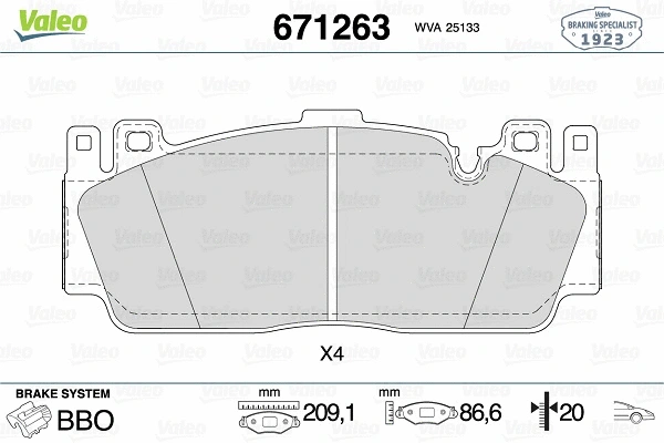 Brake Pad Set, disc brake (671263)