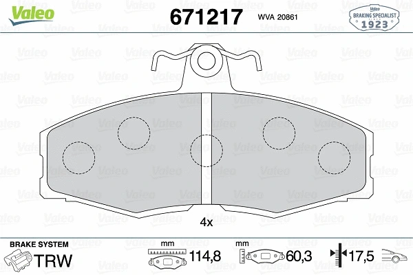 Brake Pad Set, disc brake (671217)