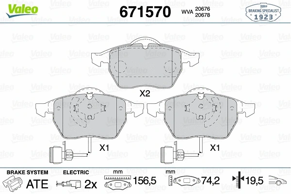 Brake Pad Set, disc brake (671570)