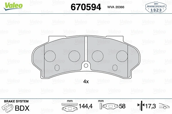Brake Pad Set, disc brake (670594)