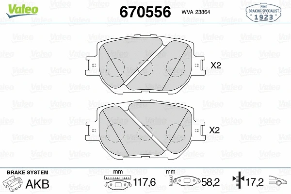 Brake Pad Set, disc brake (670556)