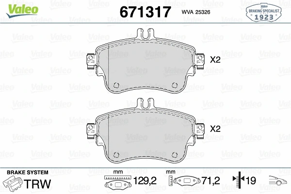 Brake Pad Set, disc brake (671317)